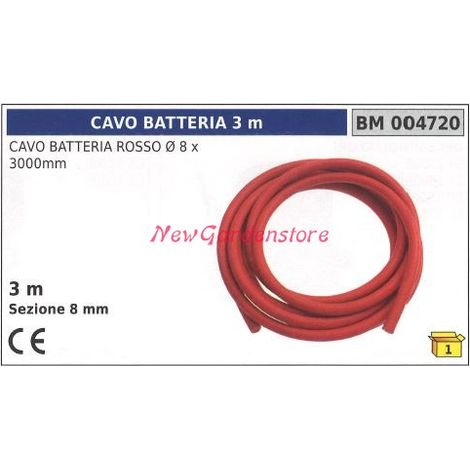 Rotes Batteriekabel Ø 8 x 3000mm 3 m 004720