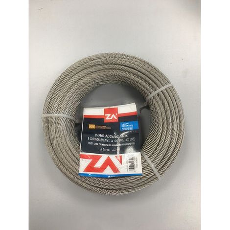 Fune in Acciaio Inox a 49 Fili Ø 8 mm Confezione da 25 m per Usi Traenti Marini e da Pesca