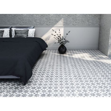 Carrelage Imitation Carreaux de Ciment CUBAN 22,3x22,3 cm Silver Star (1/2)