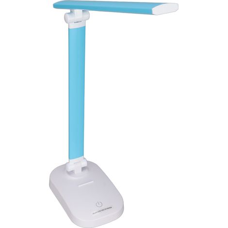 Wiederaufladbare LED-Schreibtischlampe über USB, Augenschutz, 3 Beleuchtungsmodi + Farbanpassung, eingebauter 2000-mAh-Akku, Nachttischlampe für Schlafzimmer, Studentenwohnheim, blau. (1/5)