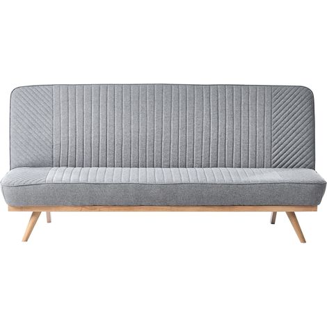 Schlafsofa 2-Sitzer KALFAFEL Stoff Dunkelgrau
