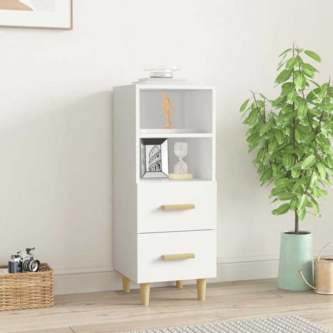 Buffet - Armoire de rangement Enfilade Blanc 34,5x34x90 cm Bois d'ingénierie BV995262 - BonneVie (1/5)