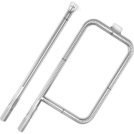 rûleur 65032 pour Barbecue à gaz Weber Q300, Q320, Q3000, Q3200. Remplace 60036, 80385, 65032. Brûleur courbé 60,7×26,4 cm, brûleur Droit 55,1 cm