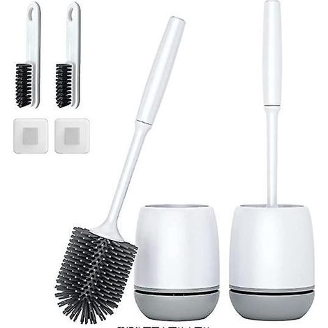 brosse Wc, Brosse De Toilette En Silicone,balayette Wc En Silicone Antibactrienne Schage Rapide, Brosse Toilettes Manche Long, Montage Mural/au (1/4)