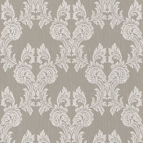 Empapelado aspecto textil Profhome 956306 papel pintado textil texturado de aspecto textil mate gris beige 5,33 m2