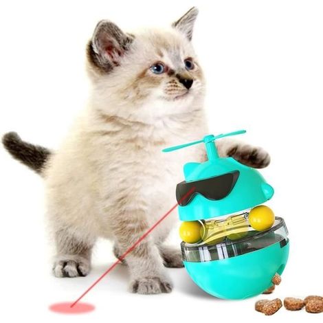 Jouet interactif pour chat - ZGEER - MARSEE - 4 en 1 - Balançoire - Distributeur réglable - Bleu (1/4)