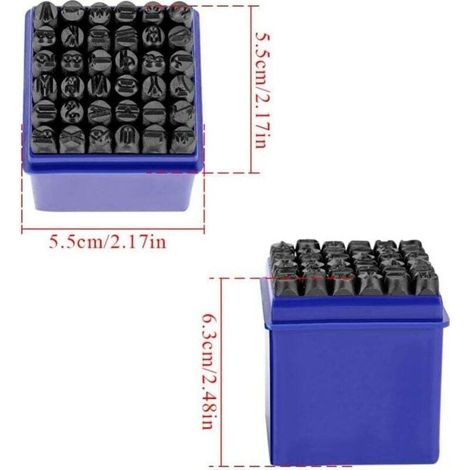 Arque à frapper,36 Pièces Lettres et Chiffres à Frapper, 4mm Poinçon Lettre Metal, A-Z et 0-9 Lettre a Frapper Metal, Chiffre à Frapper pour Estampage du Métal, du Plastique, du Bois, du Cui (1/3)