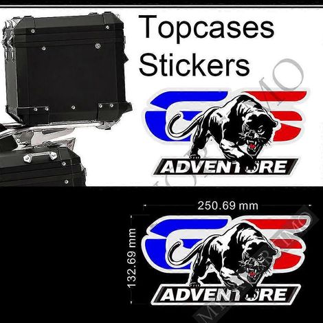 Autocollants pour BMW R1200GS, F850GS, F800GS, R1250GS, F750GS, G310GS, R1150GS, GSA, HP, valises de coffre, bagages, valises en aluminium, Adventure - GS Stickers24 (1/5)