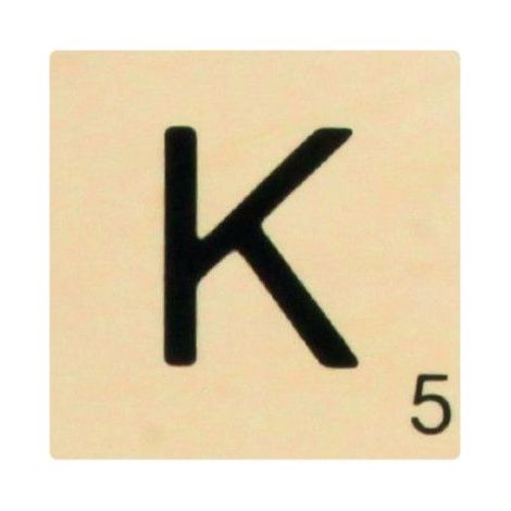 Lettre décorative - K - Bois - 10 x 10 cm - Marron - Mixte (1/2)