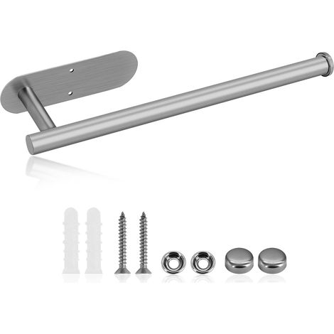 Auto-adhésif Porte-Rouleau de Cuisine, Porte-Papier de Cuisine Mural en Acier Inoxydable, Supports pour Papier Essuie Tout sans Percage pour Armoire ou Salle de Bain (1/5)