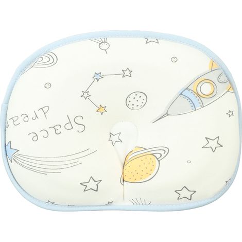 Oreiller bébé en coton, mignon et ergonomique, respirant, avec mousse à mémoire de forme et motif dessin animé, idéal pour les nouveau-nés. (1/5)