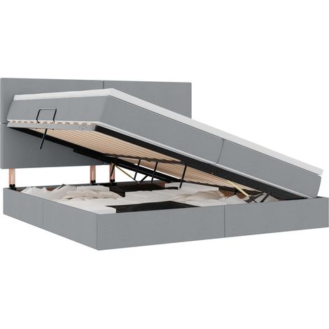 Maison Exclusive - Aufbewahrungsbett mit Matratze Hellgrau 200 x