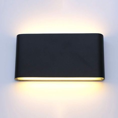6W LED Applique Murale Extérieure Étanche Aluminium Appliques Murales Porche Jardin Couloir Applique Murale Intérieure Applique Murale Blanc Chaud 3000K (Noir) (1/5)