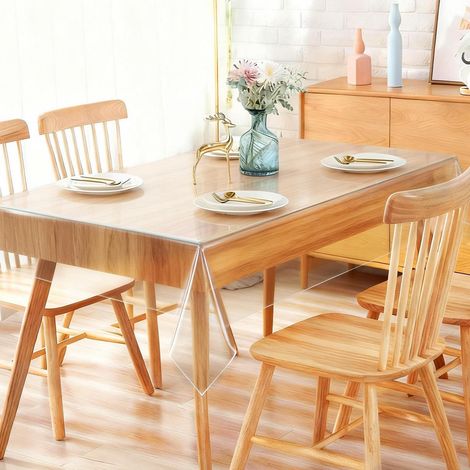Nappe Transparente 140x350cm PVC Lavable & Anti-rayures