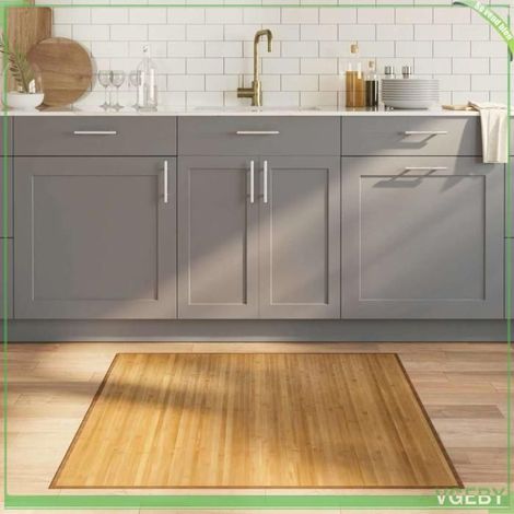 Tapis - FAFEISY - 376937 - Carré 100x100 cm - Bambou naturel - Antidérapant (1/5)
