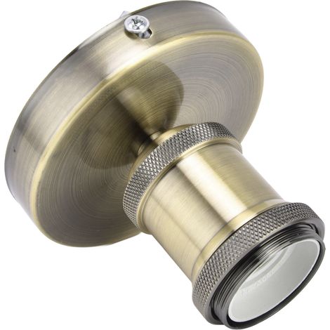 Riuulity Standard-Lampenfassung mit E27-Gewinde, Vintage-Retro-Glühbirne, Lichtquelle E26 E27, Aluminium-Lampenkopf für Küche, Schlafzimmer, Wohnzimmer, 100–240 V (03) (1/5)