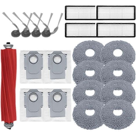 Filtre pour aspirateur brosse pour aspirateur Filtre de brosse pour aspirateur filtre de 21PCS Brosse HEPA Filtre Serpillière Cloth Sac à poussière pour Roborock QV 35A/QV 35S/QR 798/QR 598 Aspirateur (1/5)