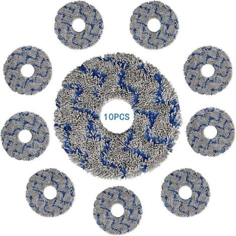 Tampons de vadrouille lavables et réutilisables pour aspirateurs ECOVACS DEEBOT X1 OMNI, X1 PRO, X1 TURBO, X1 PLUS, T10 OMNI, T10 TURBO - 10 pièces en microfibre (1/4)