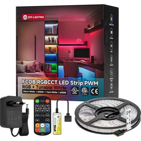 Ruban LED, Télécommande, Ruban flexible de 5m, Kit de bande de 5 m, Prise EU 100V-240V (1/2)