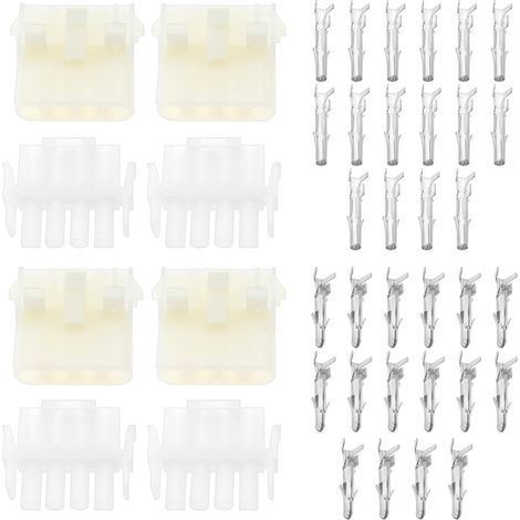 4 Sets of 4-Pin Car Cable Connectors, Automotive Electrical Wire Connector Kit 350780-1 350779-4 Wire Connectors Terminal Box, White (1/5)