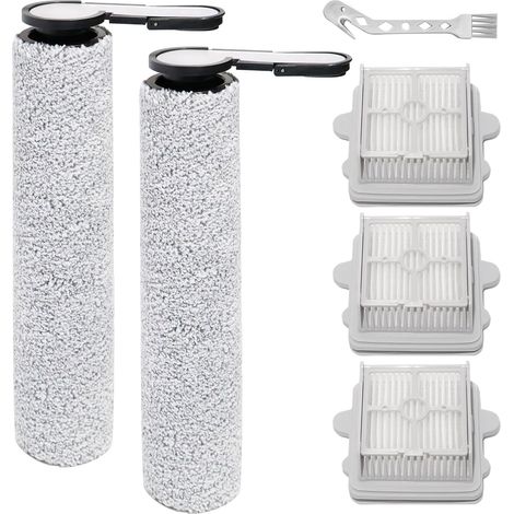 Brosse rotative accessoires pour Roborock F25 GT/F25 XT/F25 ACE Combo/F25 Combo/F25/F25 ACE/F25 RT/F25 LT/F25 ALT/F25 BX Pièces de rechange pour aspirateur eau et poussière,2 brosse rotative,3 filtres (1/5)