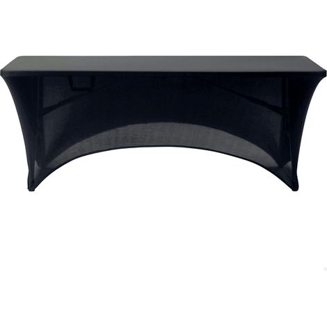 Housse de Table de Jardin Noire, Protège-Table Élastique 180X61X76cm, Housse de Protection Robuste pour Meubles de Jardin avec Fixation Renforcée, Housse de Mobilier d'Extérieur