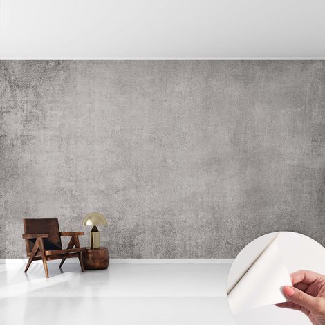 Tapete adhésive moderne pour salon et chambre à coucher Décoration rapide avec colle Motif en béton 416x254 cm (1/5)