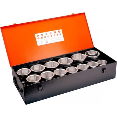 BAHCO - Jeu de douilles 1", 6 pans, métriques, et cliquet à tête ronde/adaptateur - 18pc