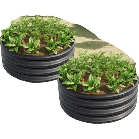 Lit de jardin, acier galvanisé, design ouvert, 2Pcs (1/2)