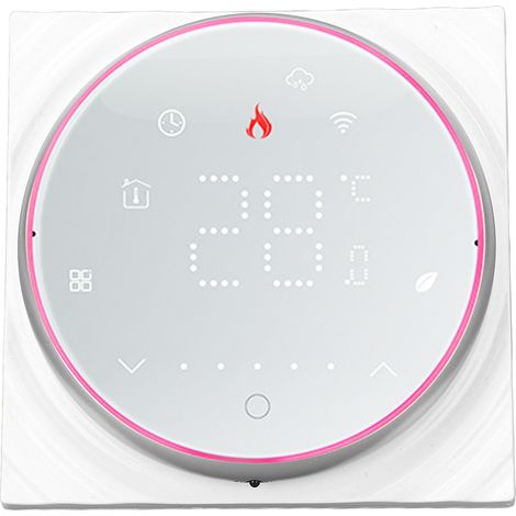 Thermostat WiFi écran LCD connecté régulateur de chauffage au sol maison boîtier 86mm encastré 95-240V 5A blanc (1/5)