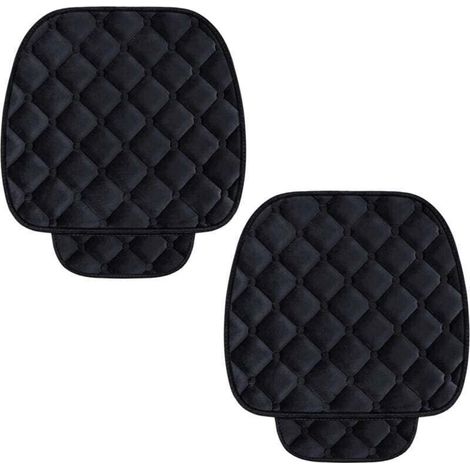 Coussin de Siège de Voiture Housse en Velours pour Arrière Chaise Siège Véhicule Protection Tapis Protection pour Animaux Compagnie (2 Siège Avant, Noir) (1/4)
