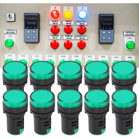 Hochleistungs-LED-Anzeigeleuchte grün AD16-22DS AC/DC 24V (1/5)