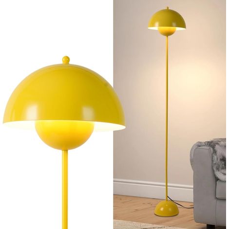 Lampadaire nordique métal jaune, E27 H158 cm