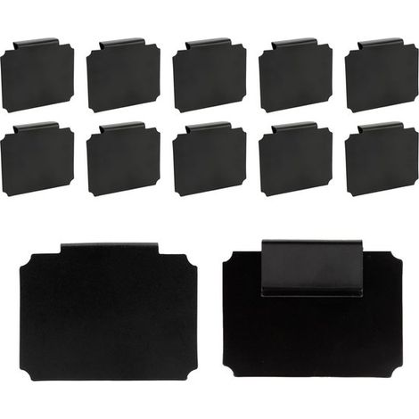 Portaetiquetas para cestas (12 unidades), aptos para cocina, despensa, lavadero, armario, baño, 9  1,3  7 cm / 3,5  0,5  2,8 pulgadas, negro (1/5)