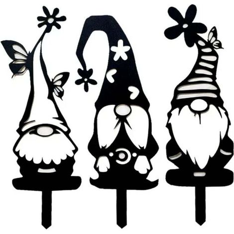 Décoration de Jardin en Métal 3 Pièces – Grands Gnomes Extérieur en Acier pour Pelouse, Patio et Espace Vert Ortviai (1/4)