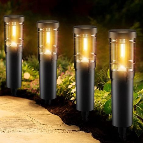 Set mit 4 Solar Gartenleuchten, 900 mAh, warmweißes Licht, Schutzart IP65 (wasserdicht), automatische Ein /Ausschaltfunktion, für den Außenbereic (1/5)