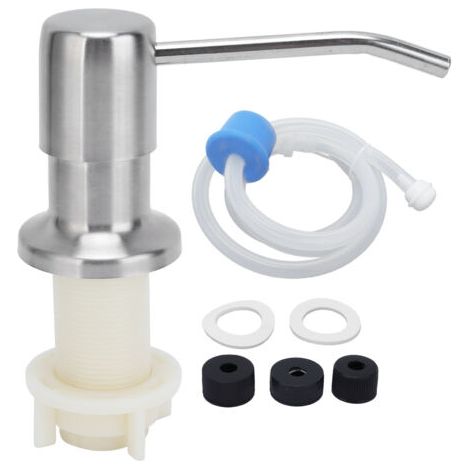 Kit de pompe à savon en acier inoxydable 304 pour évier de cuisine intégré avec distributeur de liquide et tube d'extension (1/5)