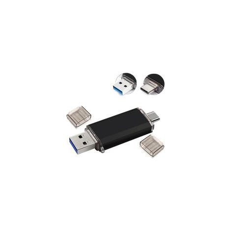 128 Go Clé USB 3.0,Clé USB 3.0 64Go Rapide Clef,Clé USB à Double connectique,Type C Memory Stick,pour Smartphones,tablettes,des Ordinateurs,Noir (1/5)