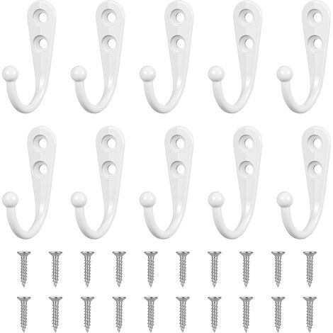 10 Pcs Crochet Mural, Patère Porte Manteau Murale, Patère Murale (Blanc) (1/5)