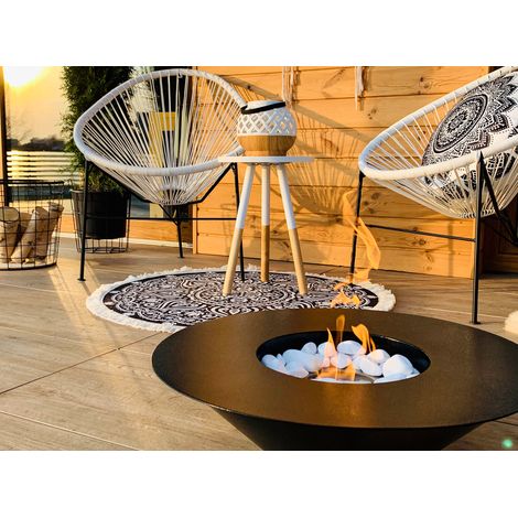 Bioethanol Standkamin Universe mit Edelstahlbrenner 1 l, Schwarz matt, 60 × 60 cm (1/5)