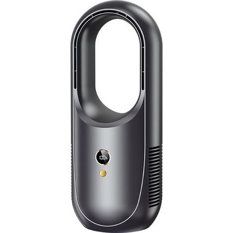 Ventilador portátil USB Turbo sin aspas, paquete de 2, enfriamiento instantáneo - 6 velocidades, silencioso, 2000 mAh (1/5)