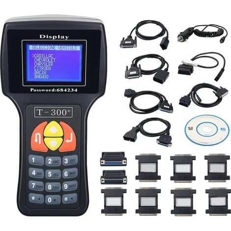 T300 Programmateur de Clés T300 Auto V23.9 Fabricant de Clés de Voiture T300 Code Programmateur Dispositif de Correspondance de Clés Version Anglaise Noir