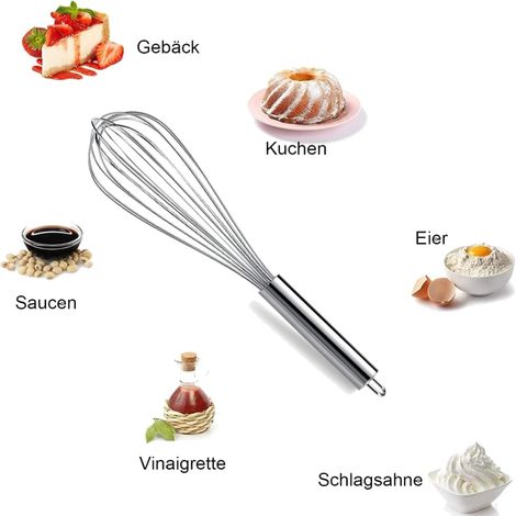 Fouet ballon à main en acier inoxydable 6 pouces – Argent, idéal pour pâtisserie (1/3)