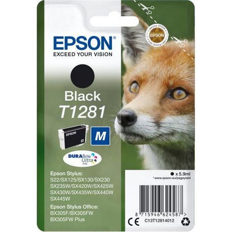 EPSON Cartouche d'encre T1281 Noir - Renard (C13T12814012) (1/2)