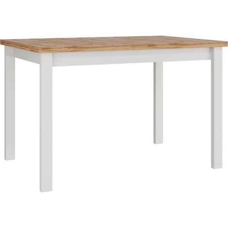 Mesa Victorville 376, Roble wotan + Blanco, 78x80x120cm, Aglomerado laminado, Madera