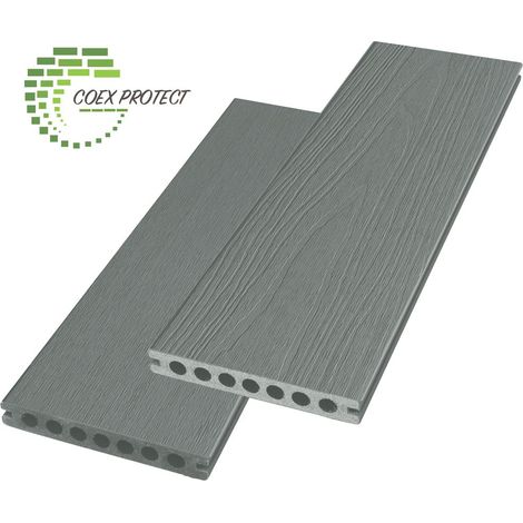 Green Outside – Lame de terrasse composite co-extrudée 2.60m – Coloris grege – 2 faces réversibles – Protection renforcée contre les UV et tâches – Installation facile (1/5)