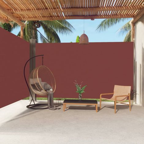 Auvent latéral Store Banne Solaire abri Marquise Brise-soleil rétractable Marron 220x600 cm LKOWF95106 (1/5)