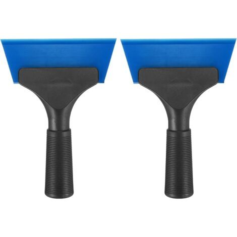 Lot de 2 raclettes de douche de 12,7 cm de long avec poignée antidérapante pour pare-brise de voiture, nettoyeur de vitres et portes en verre, bleu (1/5)