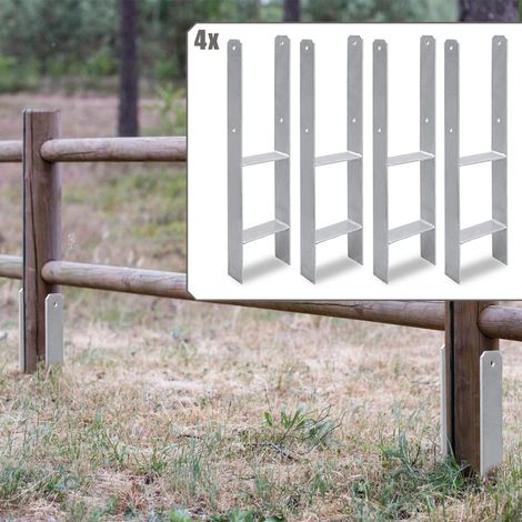 Randaco Ancoraggio per pali per esterni – particolarmente robusto, resistente alle intemperie e ideale per pali in legno in giardino - 141 mm 4x (1/5)