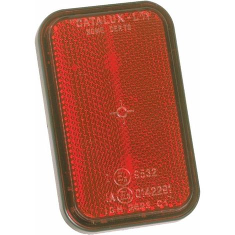 Catadioptre rectangulaire 98x62 mm rouge avec 2 vis et écrous M6 (Lot de 4 )